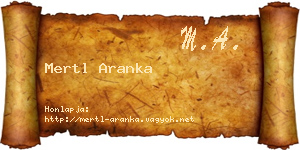 Mertl Aranka névjegykártya