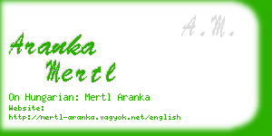 aranka mertl business card